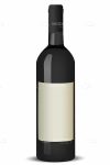 Black Wine Bottle with Blank White Label